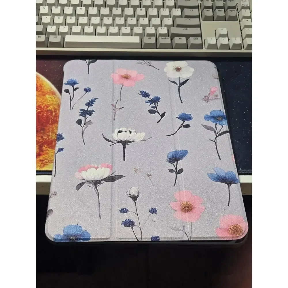 Soke Case for iPad Pro 13-Inch M4 2024 Floral Folio Stand Cover New